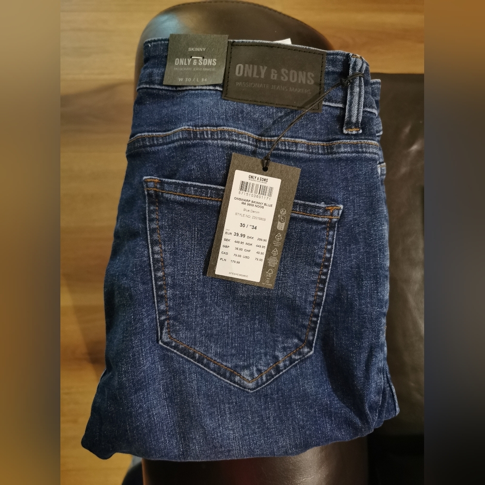 ONLY & SONS Men's Dark Blue Skinny Jeans